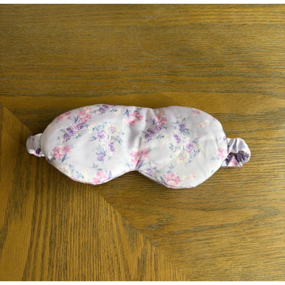 LoveShackFancy x Goody Floral Sleep Mask Lavender Pink Satin Eye Mask Accessory